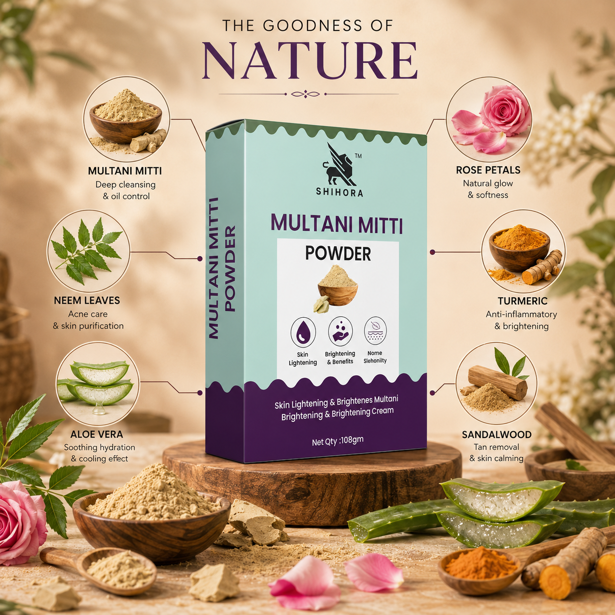 Pure & Natural Multani Mitti Powder pack of 3