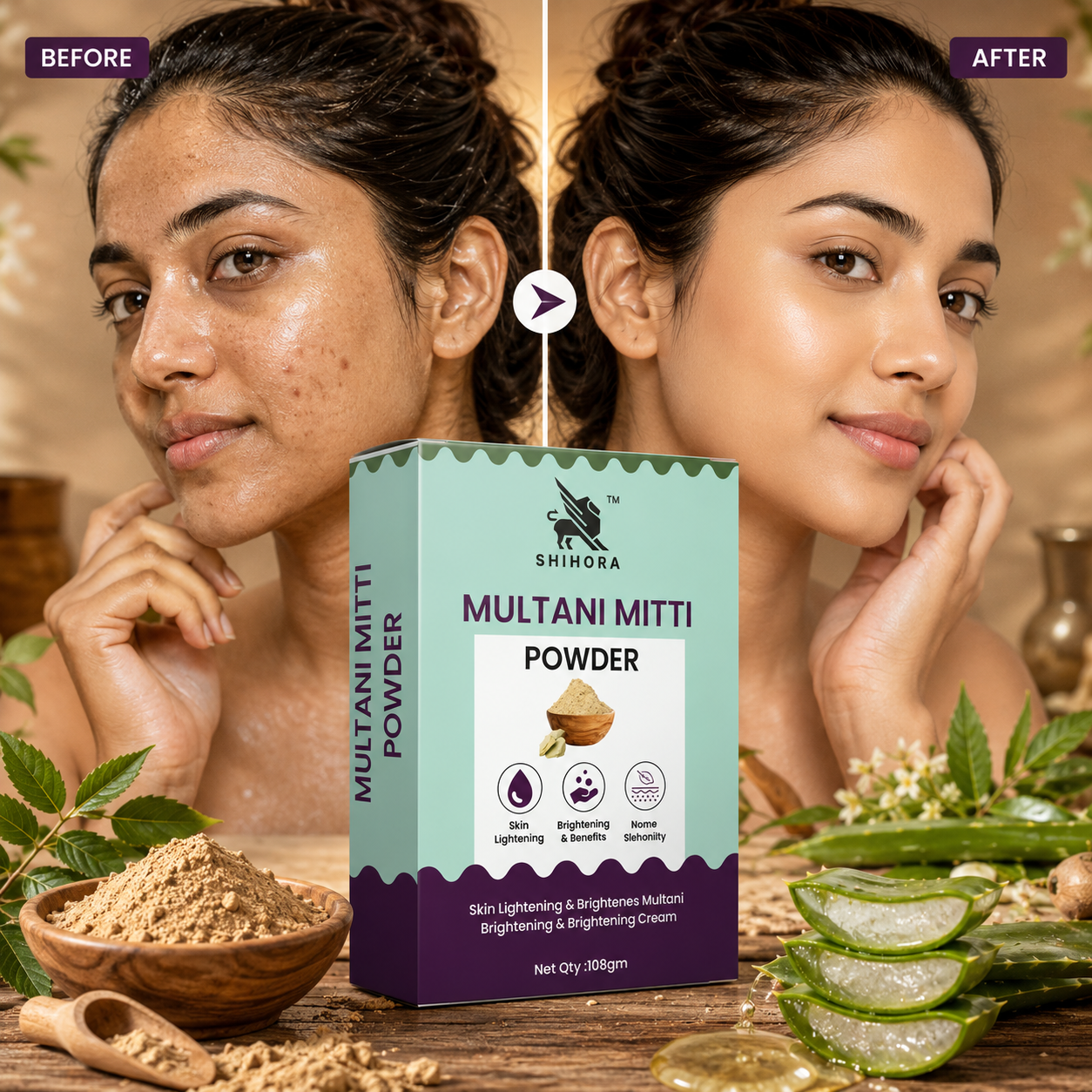 Pure & Natural Multani Mitti Powder pack of 3