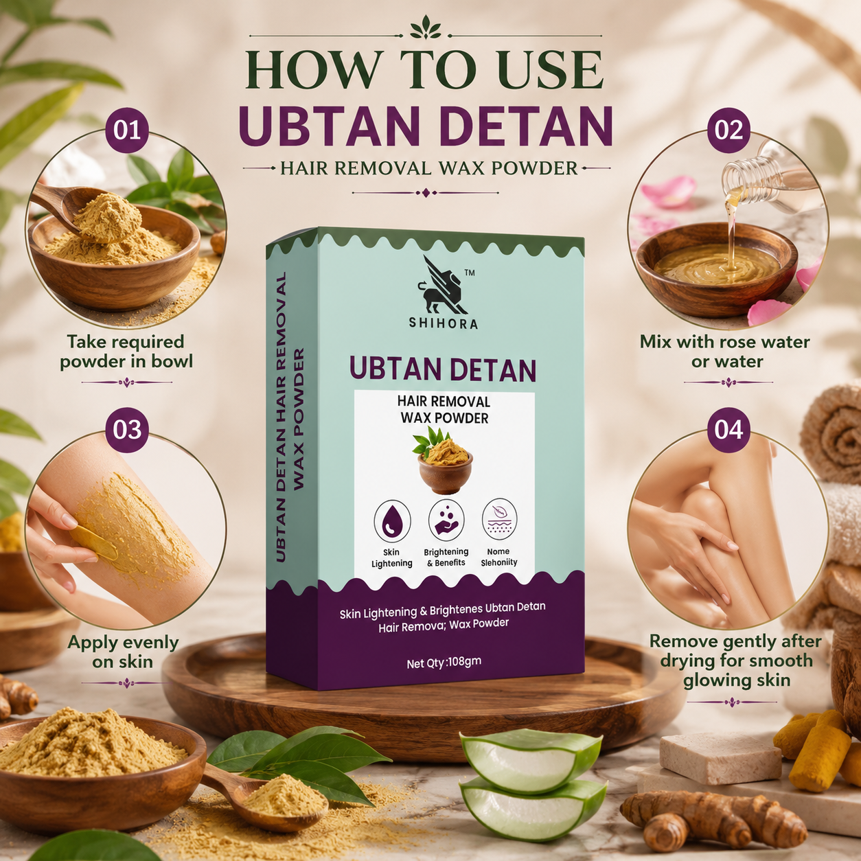 Natural Hair Removal Wax Powder